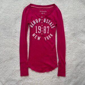 Hot Pink Aeropostale Long Sleeve Top